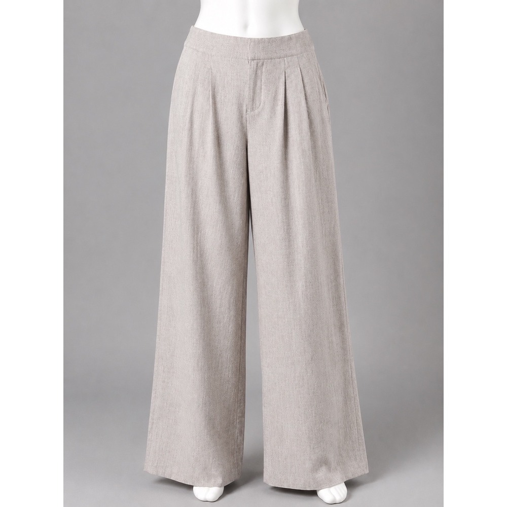 Wild Fable Tan Heather Wide Leg Pleated Trousers High Rise Dress Pants Size 12